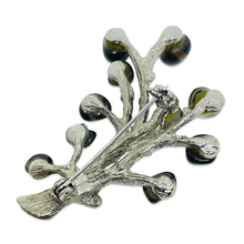 Load image into Gallery viewer, Vintage silver tone glass branch tree designer brooch
