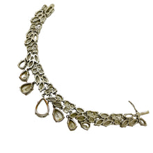 Load image into Gallery viewer, Vintage silver tone glass stones dangle charm designer bracelet
