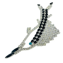 Load image into Gallery viewer, Vintage silver tone jewel glass stones huge dolphin figural designer brooch
