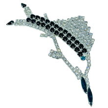 Load image into Gallery viewer, Vintage silver tone jewel glass stones huge dolphin figural designer brooch
