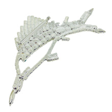 Load image into Gallery viewer, Vintage silver tone jewel glass stones huge dolphin figural designer brooch

