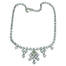Load image into Gallery viewer, Vintage silver tone rhinestones designer necklace
