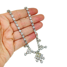 Load image into Gallery viewer, Vintage silver tone rhinestones designer necklace
