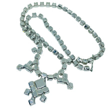 Load image into Gallery viewer, Vintage silver tone rhinestones designer necklace
