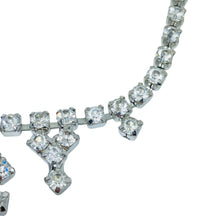 Load image into Gallery viewer, Vintage silver tone rhinestones designer necklace

