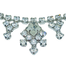 Load image into Gallery viewer, Vintage silver tone rhinestones designer necklace
