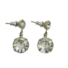 Load image into Gallery viewer, Vintage silver tone rhinestones designer necklace earrings set
