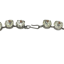 Load image into Gallery viewer, Vintage silver tone rhinestones designer necklace earrings set
