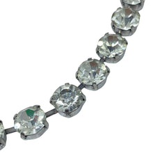 Load image into Gallery viewer, Vintage silver tone rhinestones designer necklace earrings set

