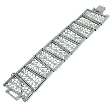 Load image into Gallery viewer, Vintage silver tone wide panel designer bracelet
