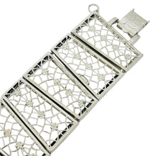 Load image into Gallery viewer, Vintage silver tone wide panel designer bracelet
