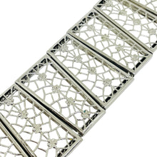Load image into Gallery viewer, Vintage silver tone wide panel designer bracelet
