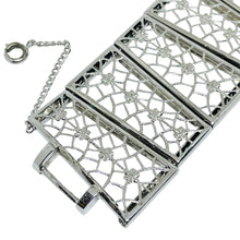 Load image into Gallery viewer, Vintage silver tone wide panel designer bracelet
