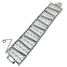 Load image into Gallery viewer, Vintage silver tone wide panel designer bracelet
