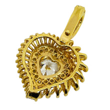Load image into Gallery viewer, Vintage sterling silver 925 golds plated zirconia stones heart pendant enhancer
