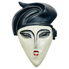 Load image into Gallery viewer, Vintage unique face artisan designer brooch
