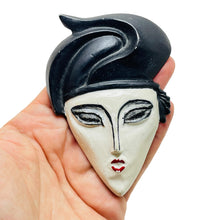 Load image into Gallery viewer, Vintage unique face artisan designer brooch
