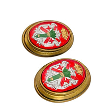 Load image into Gallery viewer, Vintage unique gold enamel glass designer clip on earrings
