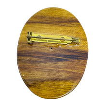Load image into Gallery viewer, Vintage wood resin Greek goddess designer brooch
