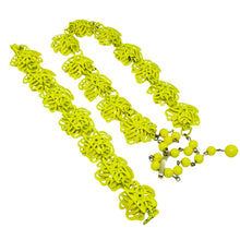 Load image into Gallery viewer, Vintage yellow enamel flowers rhinestones designer necklace bracelet set
