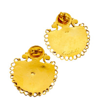 Load image into Gallery viewer, Vtg 925 sterling silver gold plated pierced designer signed earrings
