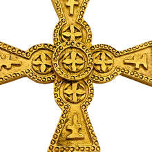 Load image into Gallery viewer, Vtg ART gold cross designer runway chain necklace
