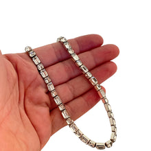Load image into Gallery viewer, Vtg MAZER Bros. signed silver rhinestone designer necklace
