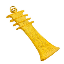 Load image into Gallery viewer, Vtg MMA 1976 gold designer runway pendant necklace

