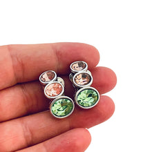 Load image into Gallery viewer, Vtg NOLAN MILLER silver glass clip on earrings designer runway
