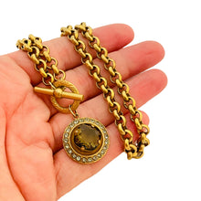Load image into Gallery viewer, Vtg PAPESCO gold glass pendant chain necklace designer runway
