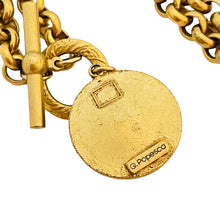 Load image into Gallery viewer, Vtg PAPESCO gold glass pendant chain necklace designer runway
