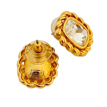 Load image into Gallery viewer, Vtg SAL SWAROVSKI gold crystal earrings designer runway
