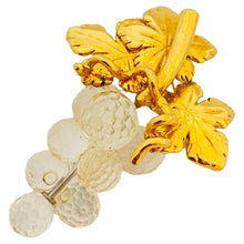 Load image into Gallery viewer, Vtg SWAROVSKI gold crystal grapes designer runway brooch
