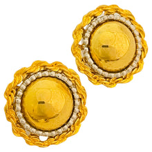Load image into Gallery viewer, Vtg gold silver designer runway clip on earrings
