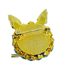 Load image into Gallery viewer, WARNER signed vintage blue pink cat designer brooch
