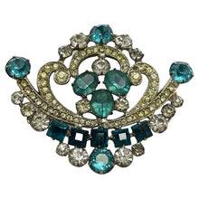 Load image into Gallery viewer, WEISS CO NY silver tone rhinestone designer brooch
