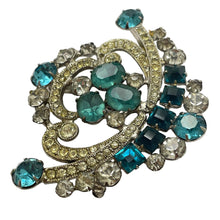 Load image into Gallery viewer, WEISS CO NY silver tone rhinestone designer brooch
