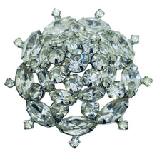 Load image into Gallery viewer, WEISS signed vintage silver tone rhinestone designer brooch
