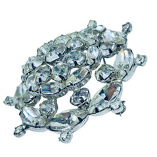 Load image into Gallery viewer, WEISS signed vintage silver tone rhinestone designer brooch
