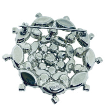 Load image into Gallery viewer, WEISS signed vintage silver tone rhinestone designer brooch
