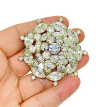 Load image into Gallery viewer, WEISS signed vintage silver tone rhinestone designer brooch
