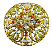Load image into Gallery viewer, WESTERN GERMANY signed gold tone enamel designer brooch
