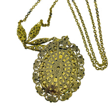 Load image into Gallery viewer, WESTERN GERMANY vintage gold tone glass pendant designer necklace

