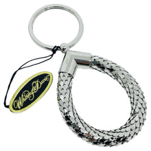 Load image into Gallery viewer, WHITING &amp; DAVIS signed vintage silver tone designer key chain
