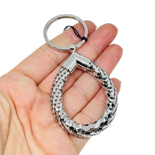 Load image into Gallery viewer, WHITING &amp; DAVIS signed vintage silver tone designer key chain
