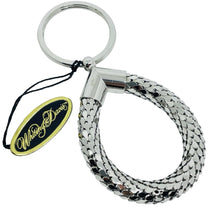 Load image into Gallery viewer, WHITING &amp; DAVIS signed vintage silver tone designer key chain
