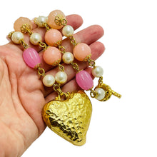 Load image into Gallery viewer, YOSCA signed gold heart pendan designer runway necklace

