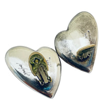 Load image into Gallery viewer, Sterling silver vintage puffy heart earrings
