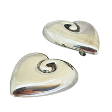 Load image into Gallery viewer, Sterling silver vintage puffy heart earrings
