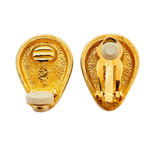 Load image into Gallery viewer, Vintage SWAROVSKI gold crystal designer runway clip on earrings
